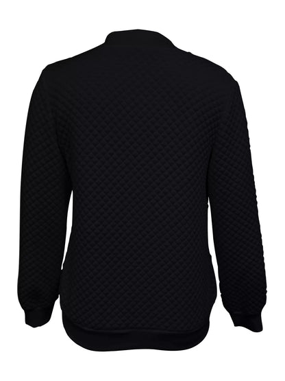 Textured Zip Up Long Sleeve Jacket-Nordavory