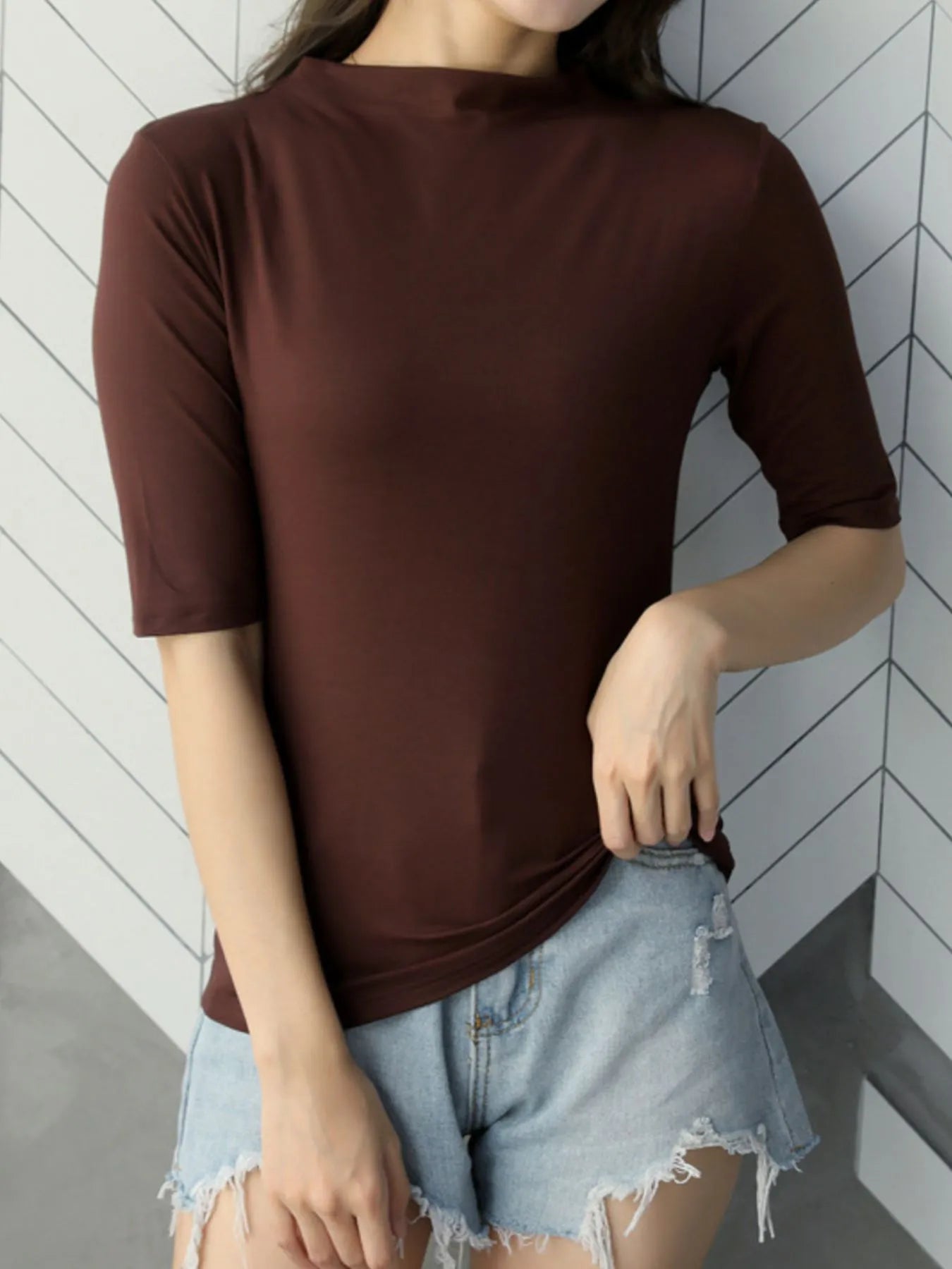 Solid Color Short Sleeve T-Shirt-Nordavory