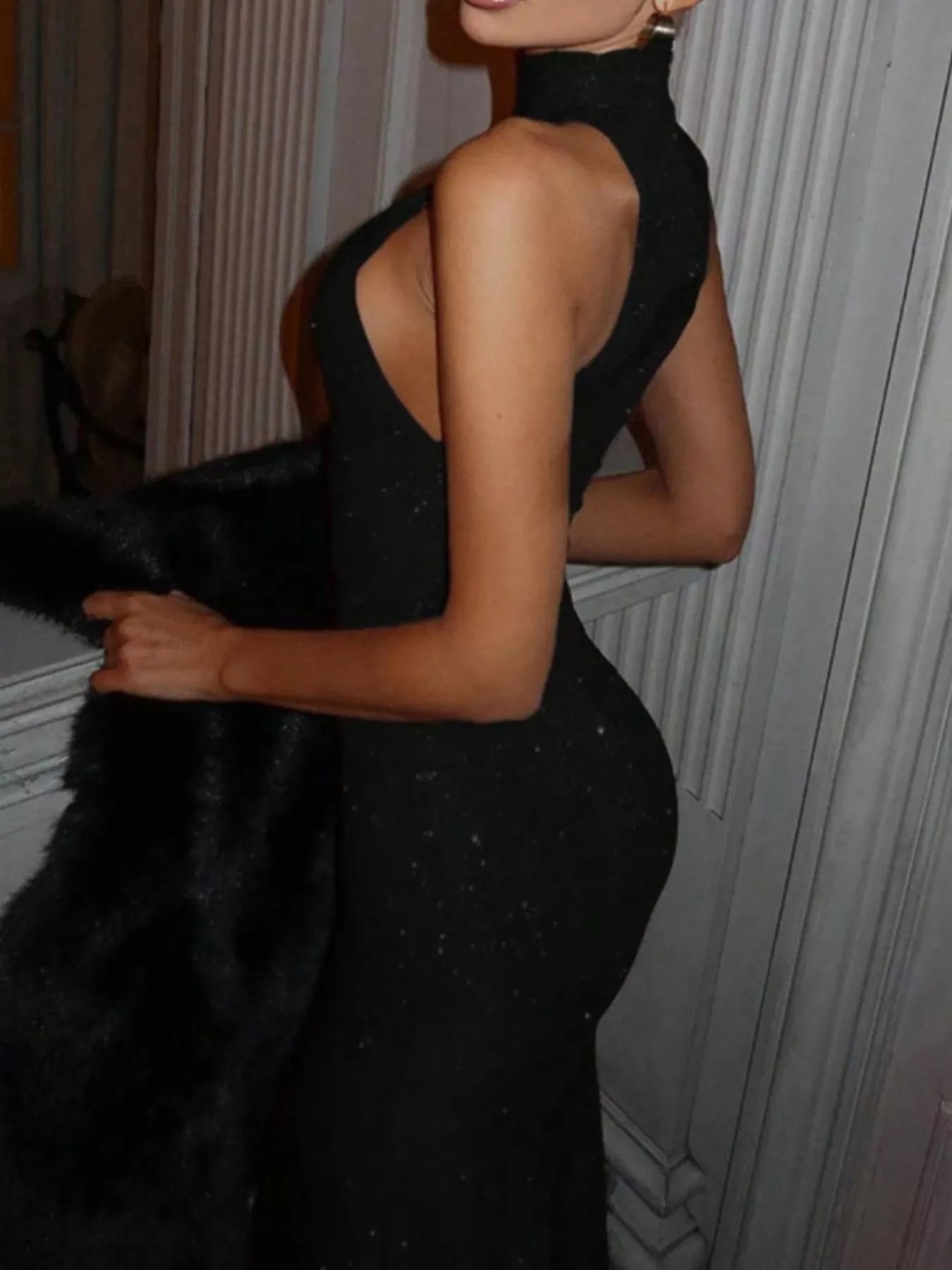 Sequin Sleeveless Maxi Dress-Nordavory