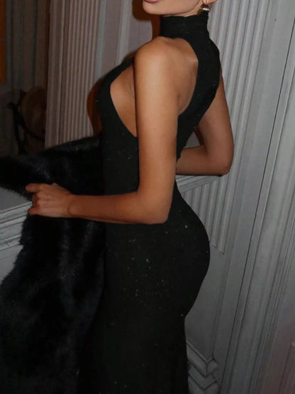 Sequin Sleeveless Maxi Dress-Nordavory