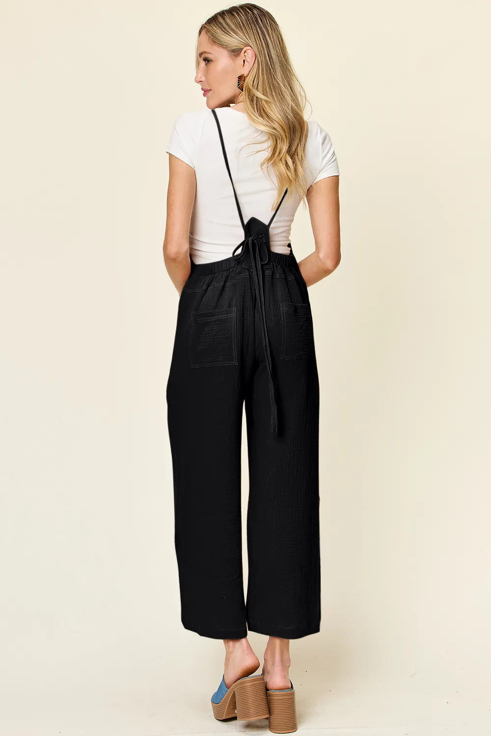 Double Take Full Size Texture Sleeveless Wide Leg Overall-Nordavory