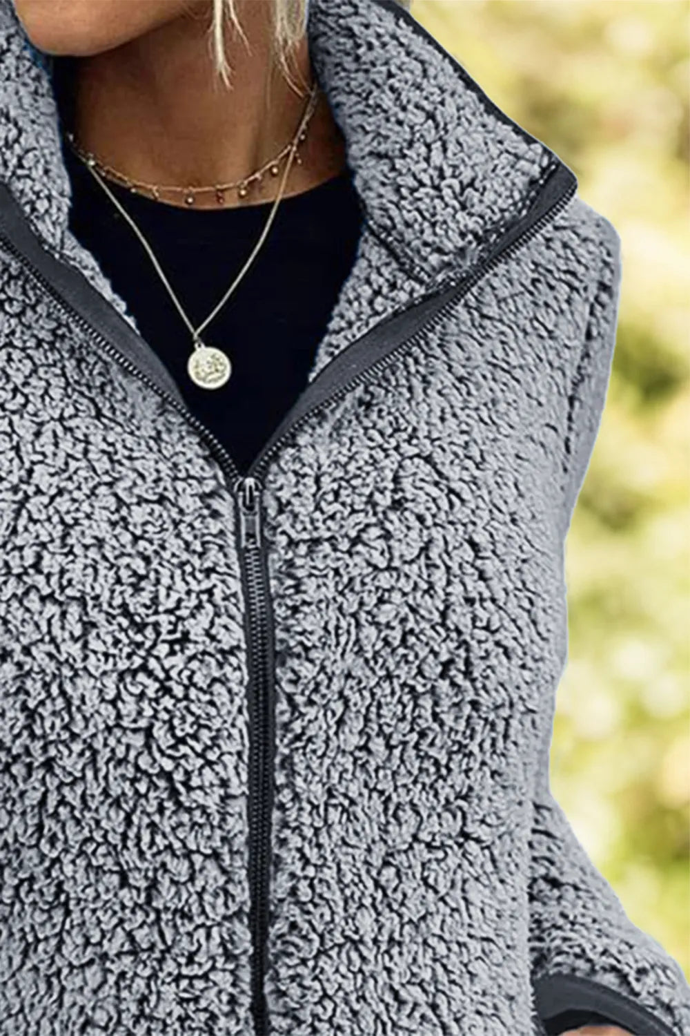 Pocketed Zip Up Turtleneck Jacket-Nordavory