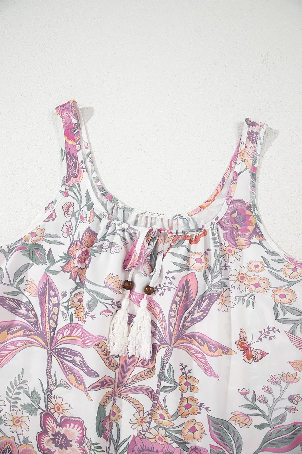 Multicolour Floral Tie Neck Sleeveless Mini Dress-Nordavory