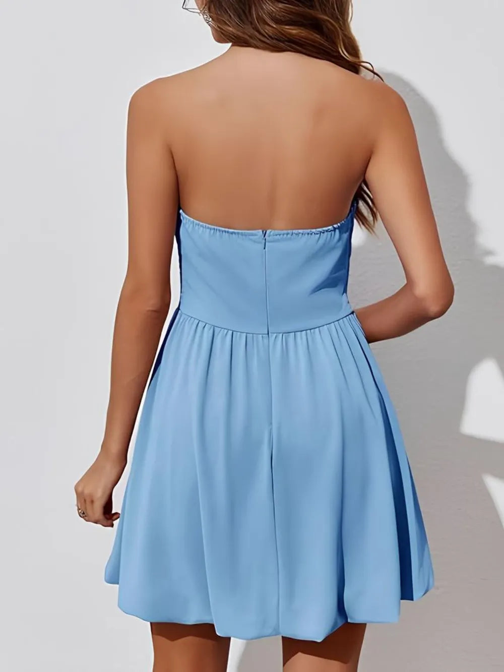 Ruched Tube Mini Dress-Nordavory