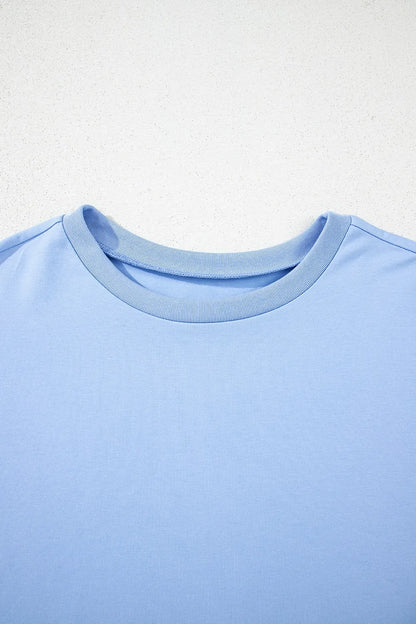 Loose Half Sleeve Hi Low Hem T Shirt-Nordavory