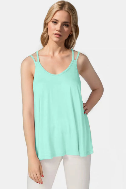 Basic Bae Bamboo Scoop Neck Double Spaghetti Straps Cami-Nordavory