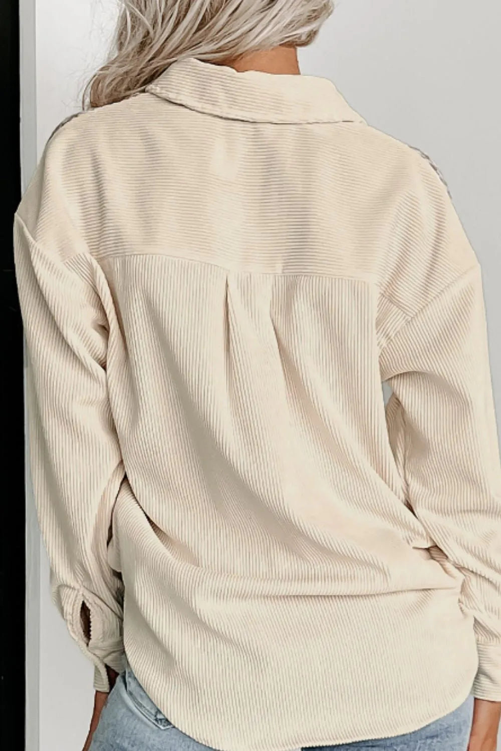 Houndstooth Button Up Long Sleeve Jacket-Nordavory