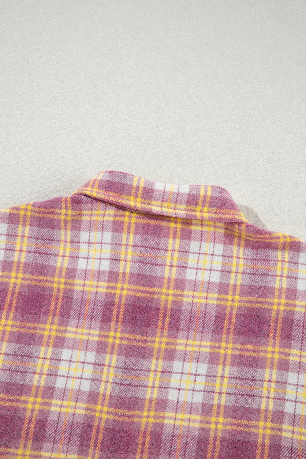 Plaid Collared Neck Button Up Shacket-Nordavory