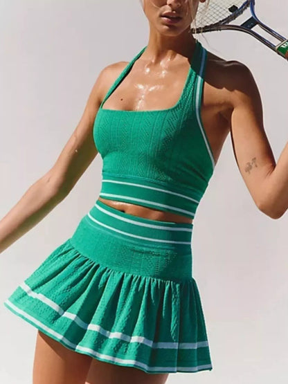 Halter Neck Tank and Skirt Tennis Active Set – image 12