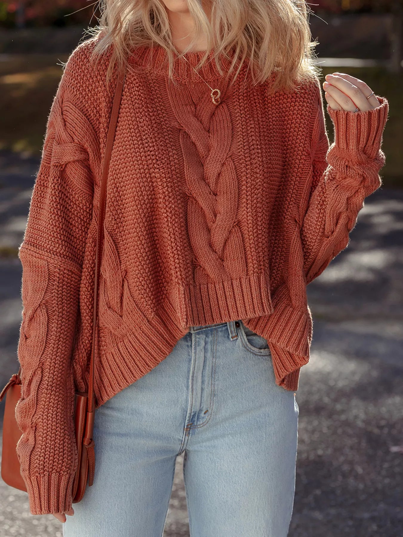 Cable-Knit Chunky Fit Slouchy Textured Sweater-Nordavory