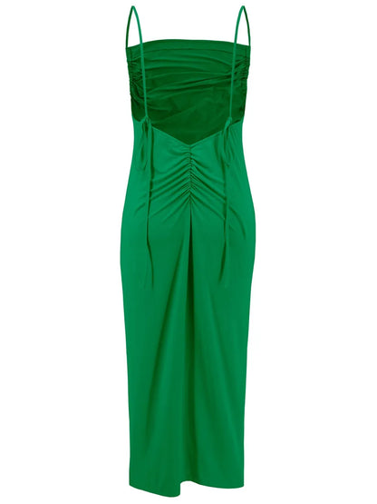 Backless Cowl Neck Sleeveless Cami Dress-Nordavory