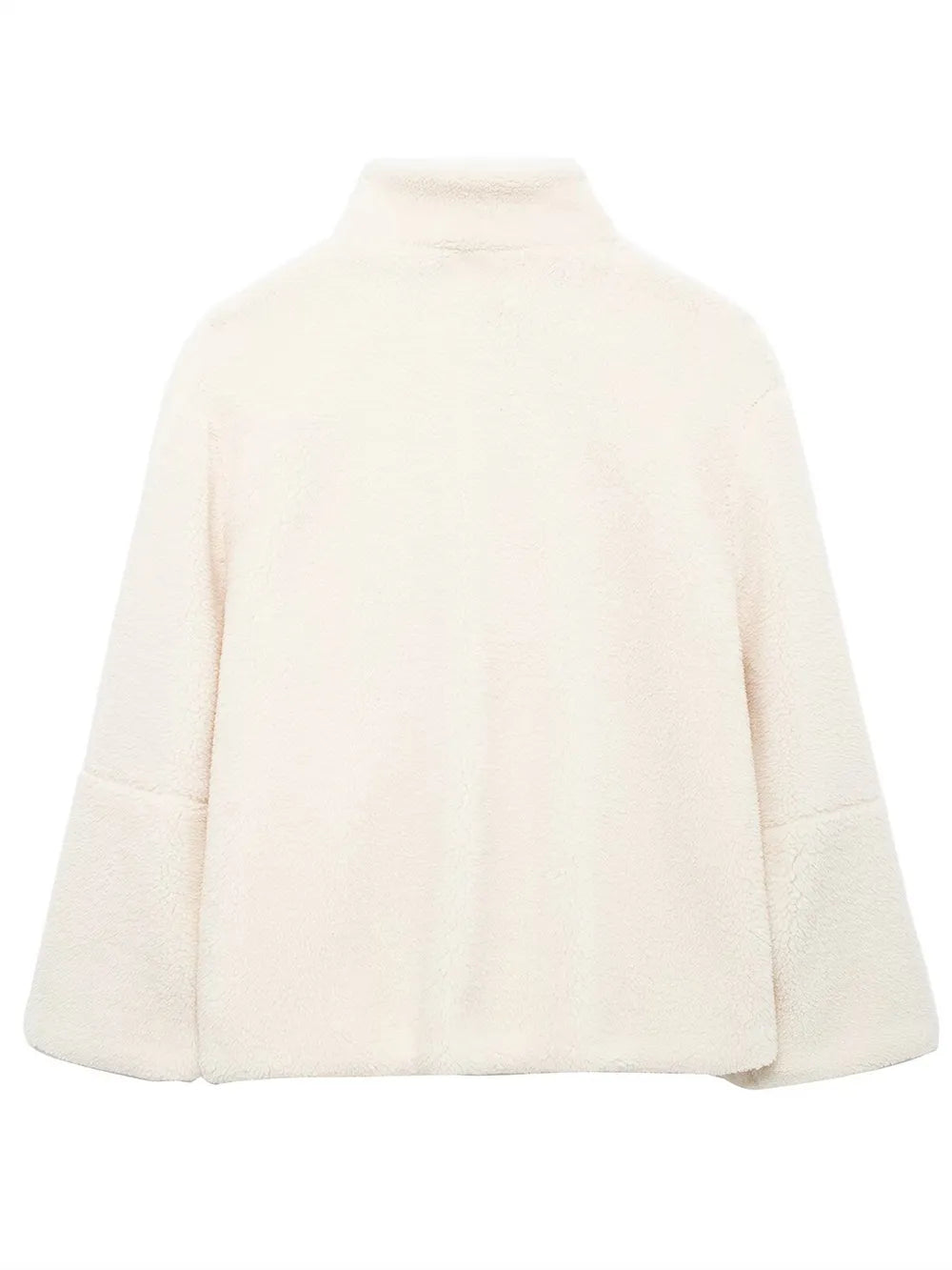 Turtleneck Zip Up Long Sleeve Plush Jacket-Nordavory