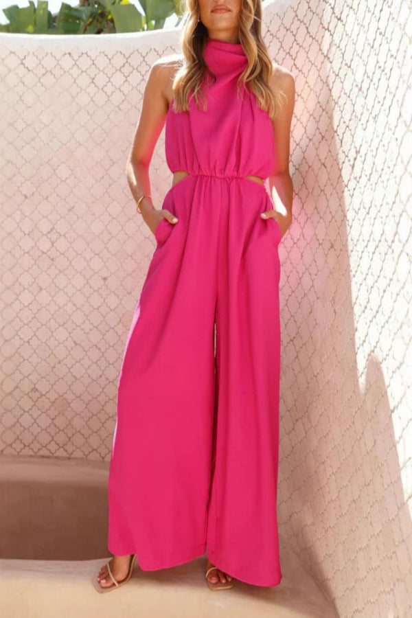 Cutout Sleeveless Wide Leg Jumpsuit-Nordavory