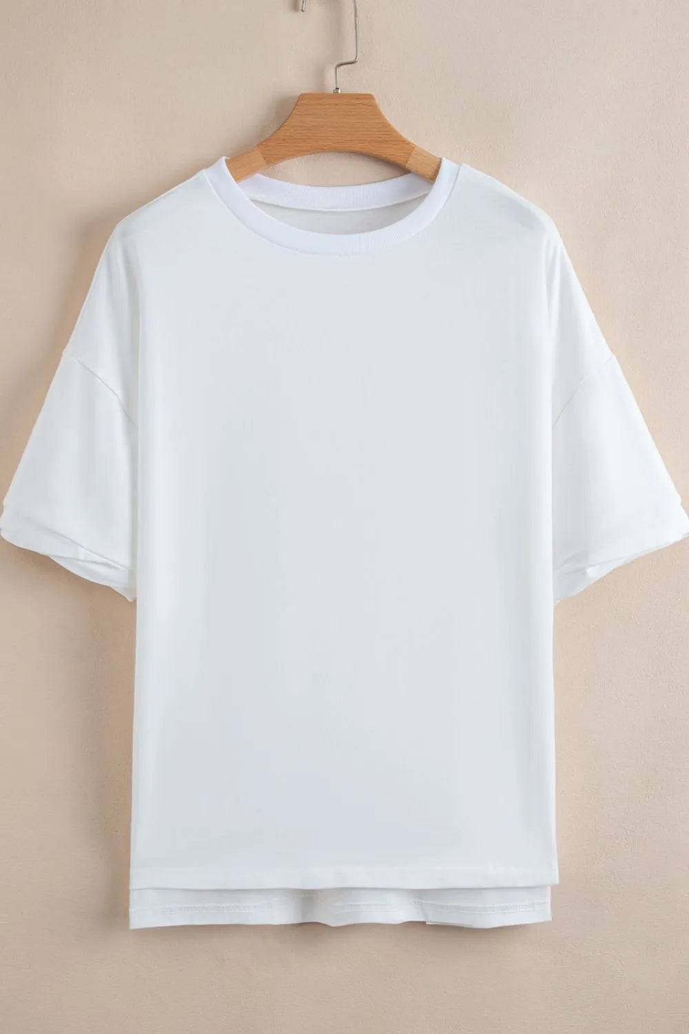 Loose Half Sleeve Hi Low Hem T Shirt-Nordavory