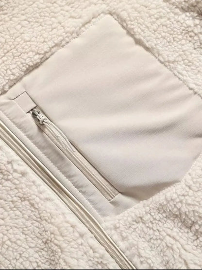 Zip Up Long Sleeve Plush Jacket-Nordavory
