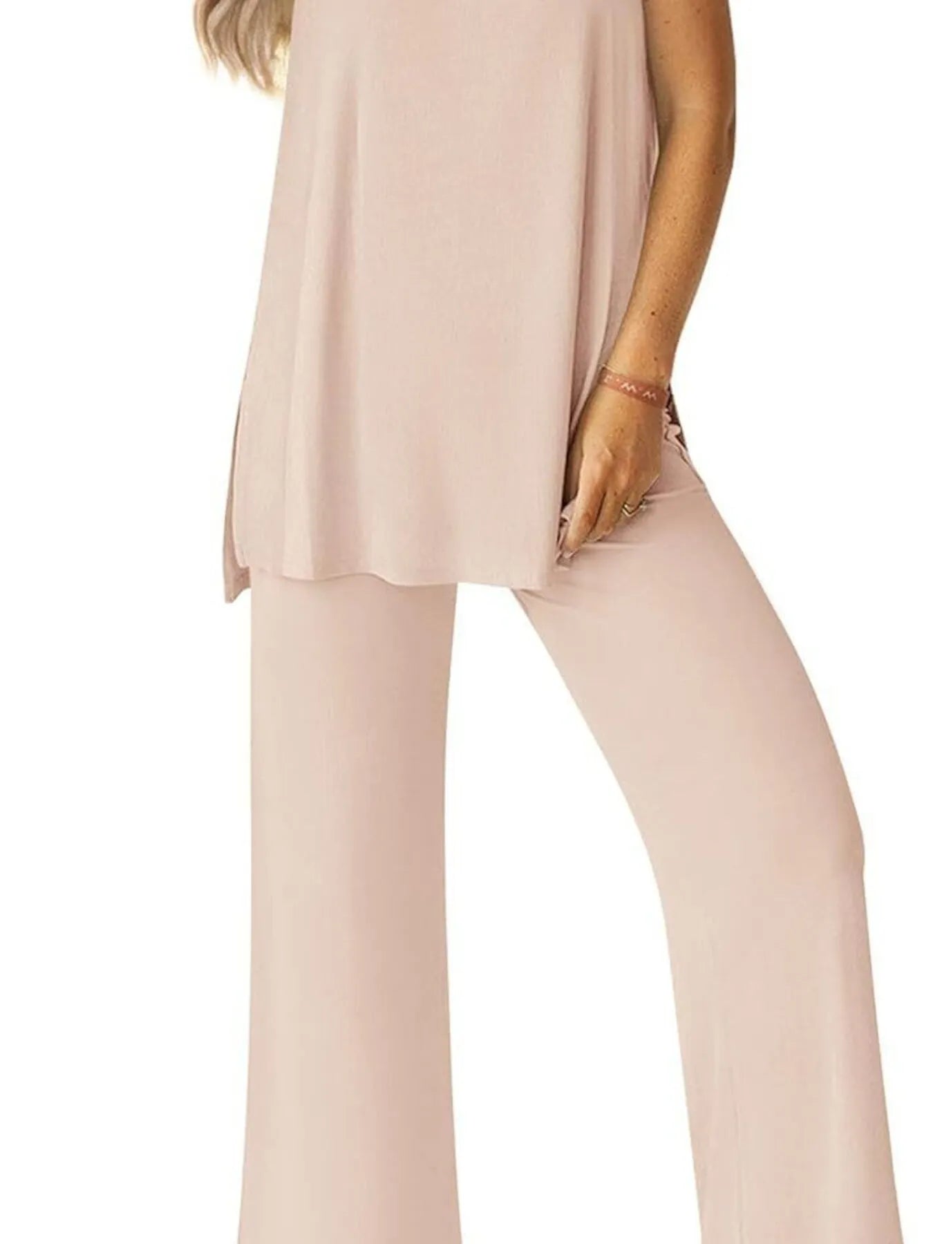 Round Neck Tank and Pants Set-Nordavory