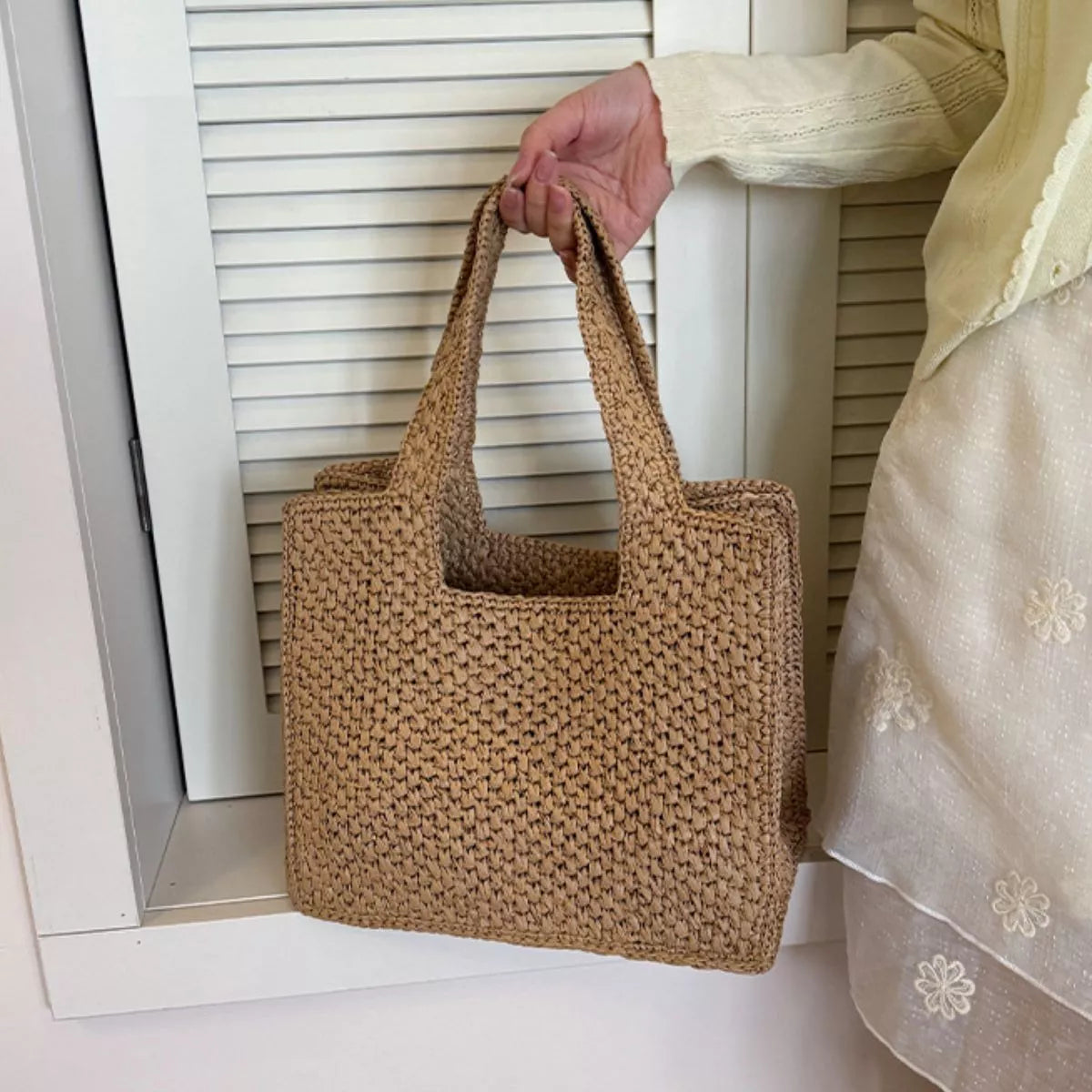 Woven Straw Handbag – image 9