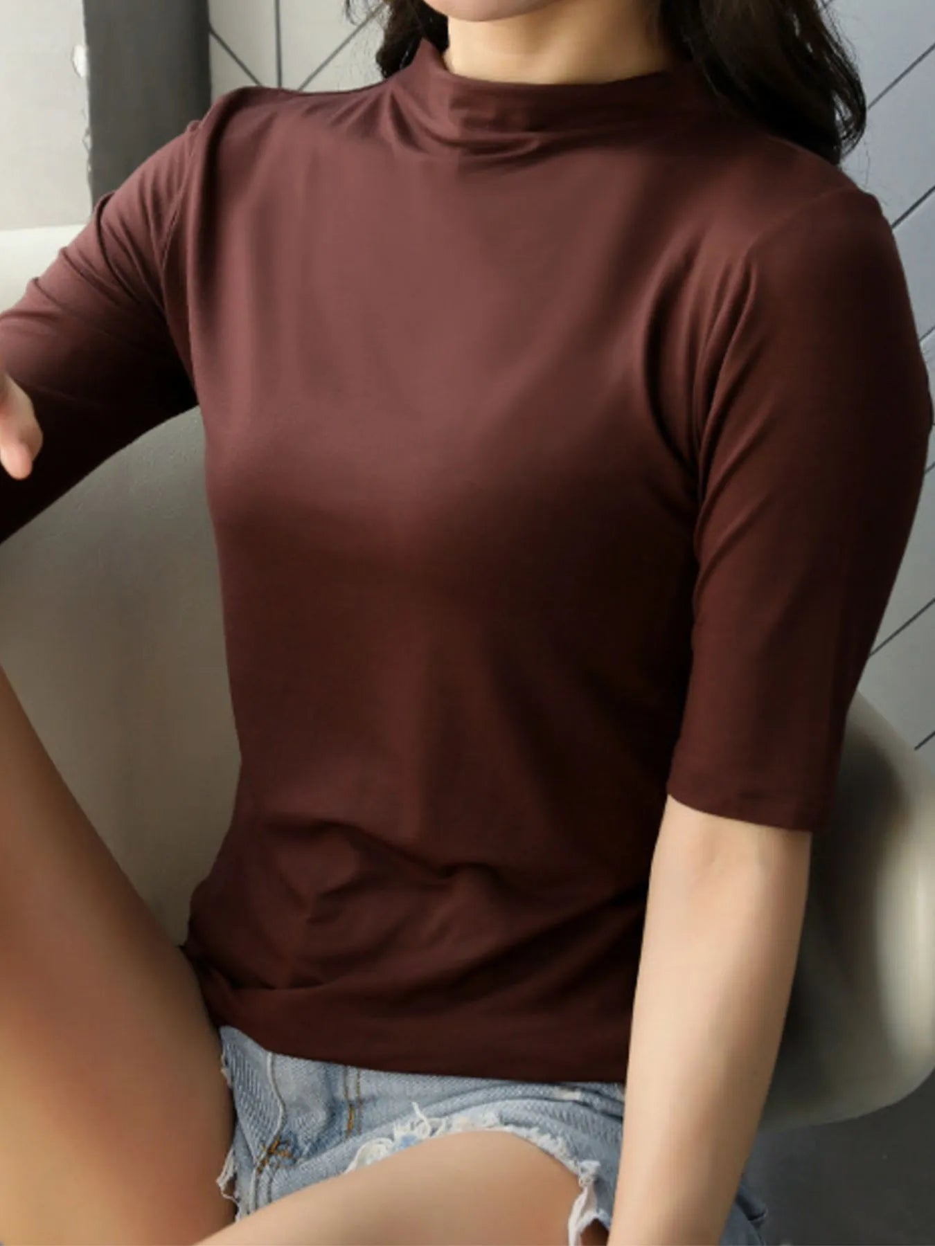Solid Color Short Sleeve T-Shirt-Nordavory
