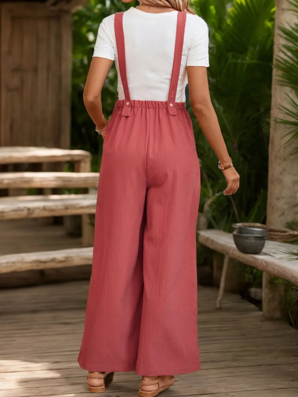 Perfee Square Neck Wide Strap Overalls-Nordavory