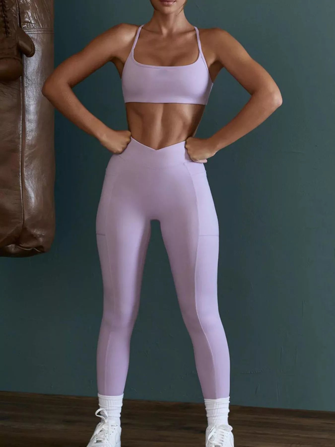 Seamless Cross-Waist Cami and Leggings Active Set – image 12