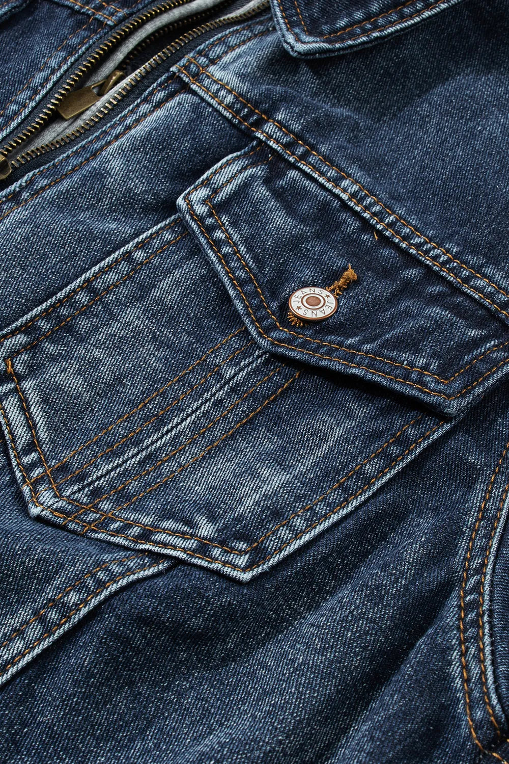 Fake Two-Piece Hooded Zip-Up Denim Jacket-Nordavory