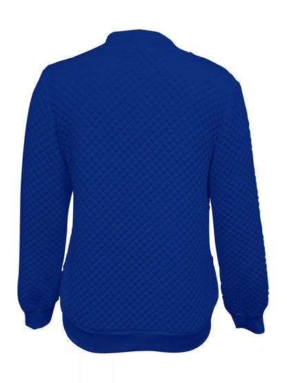 Textured Zip Up Long Sleeve Jacket-Nordavory