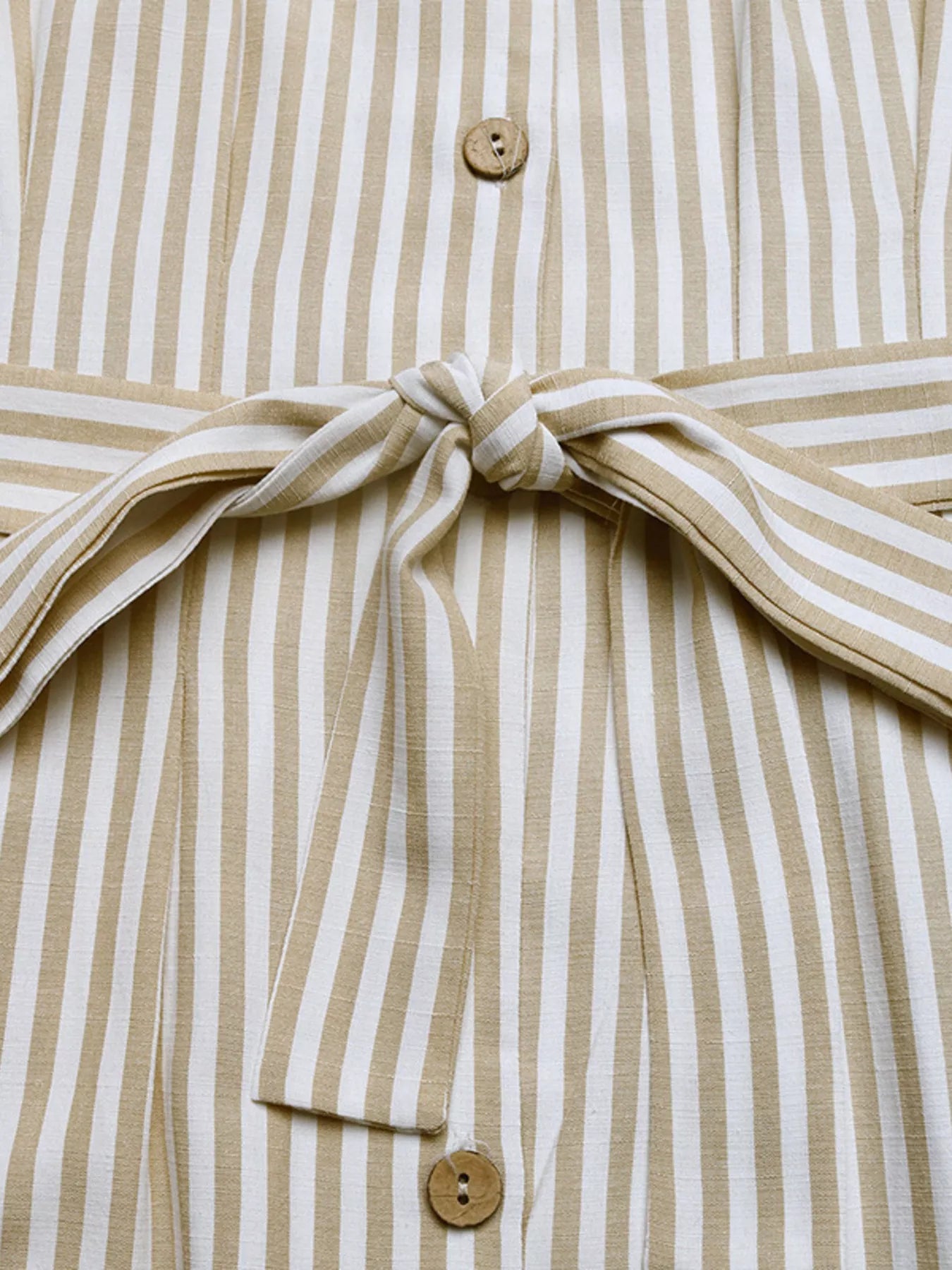 Striped Button-Front Wide Leg Jumpsuit-Nordavory