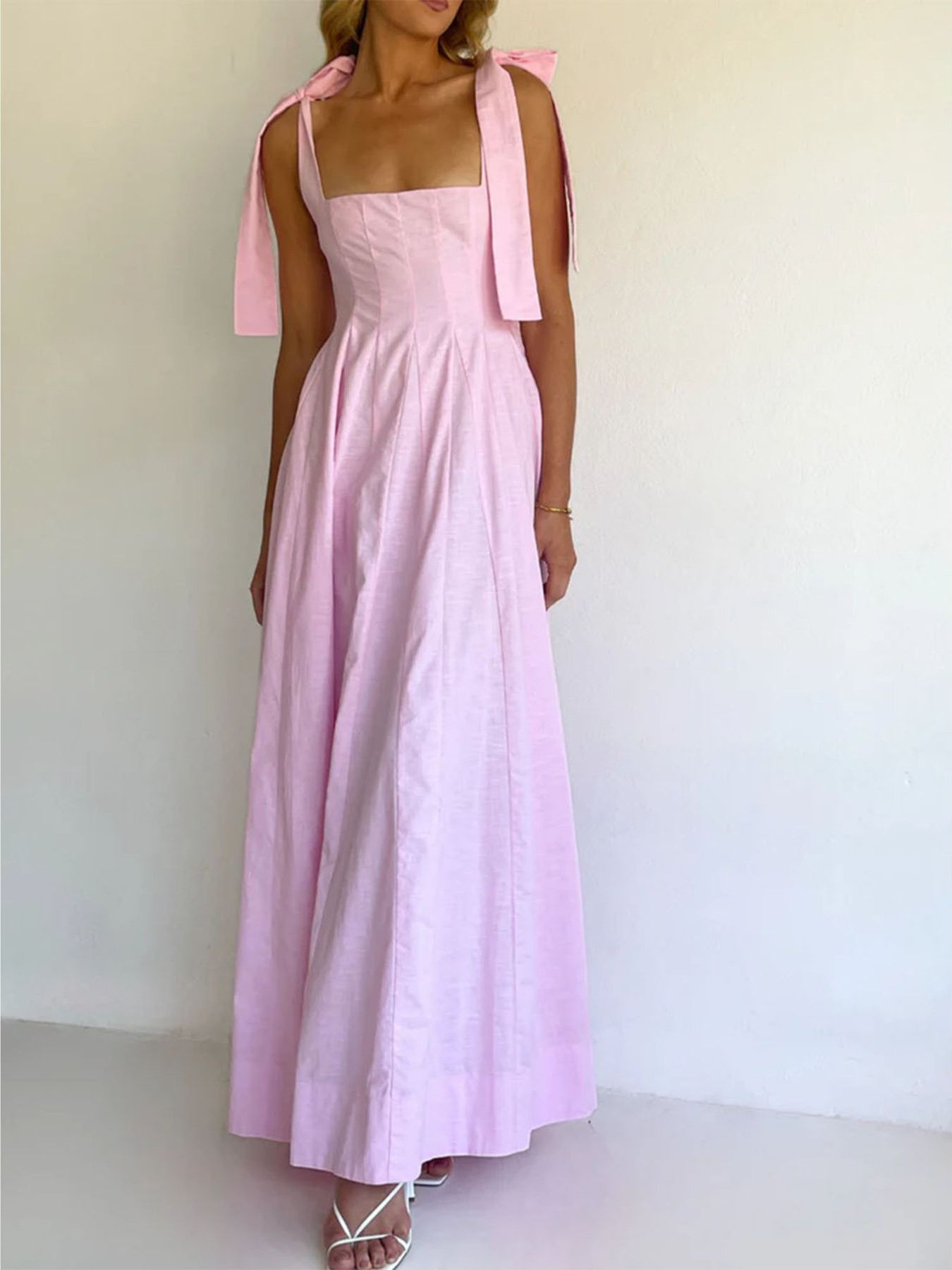 Gradient Tie Shoulder Maxi Dress-Nordavory