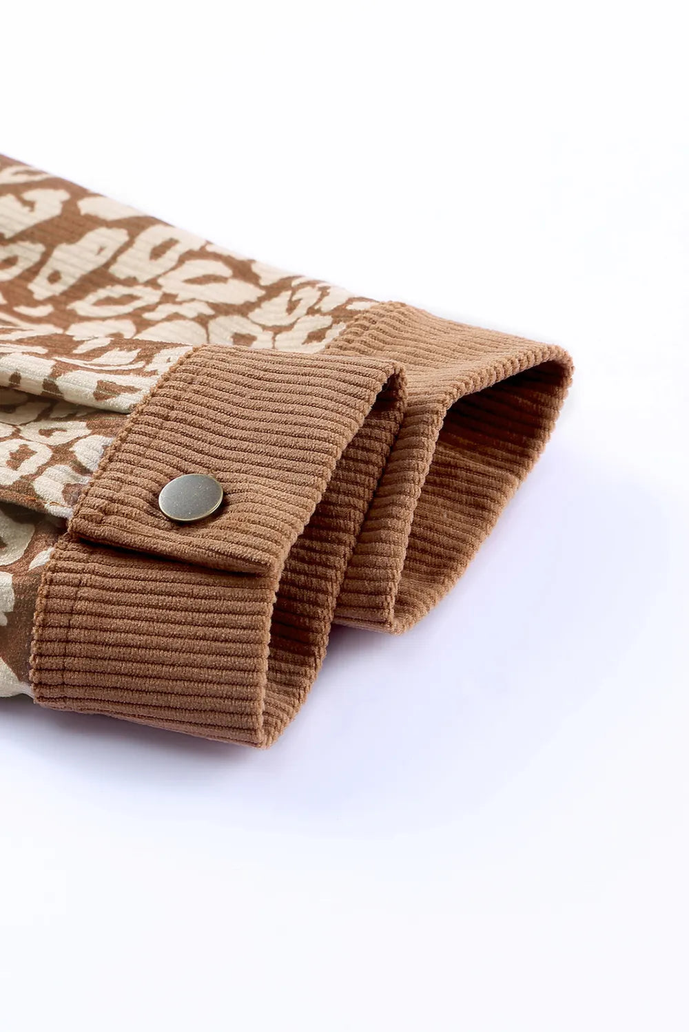 Leopard Button Up Drop Shoulder Jacket-Nordavory