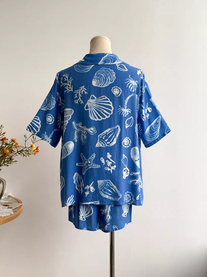 Seashell Print 3-Piece Summer Set-Nordavory