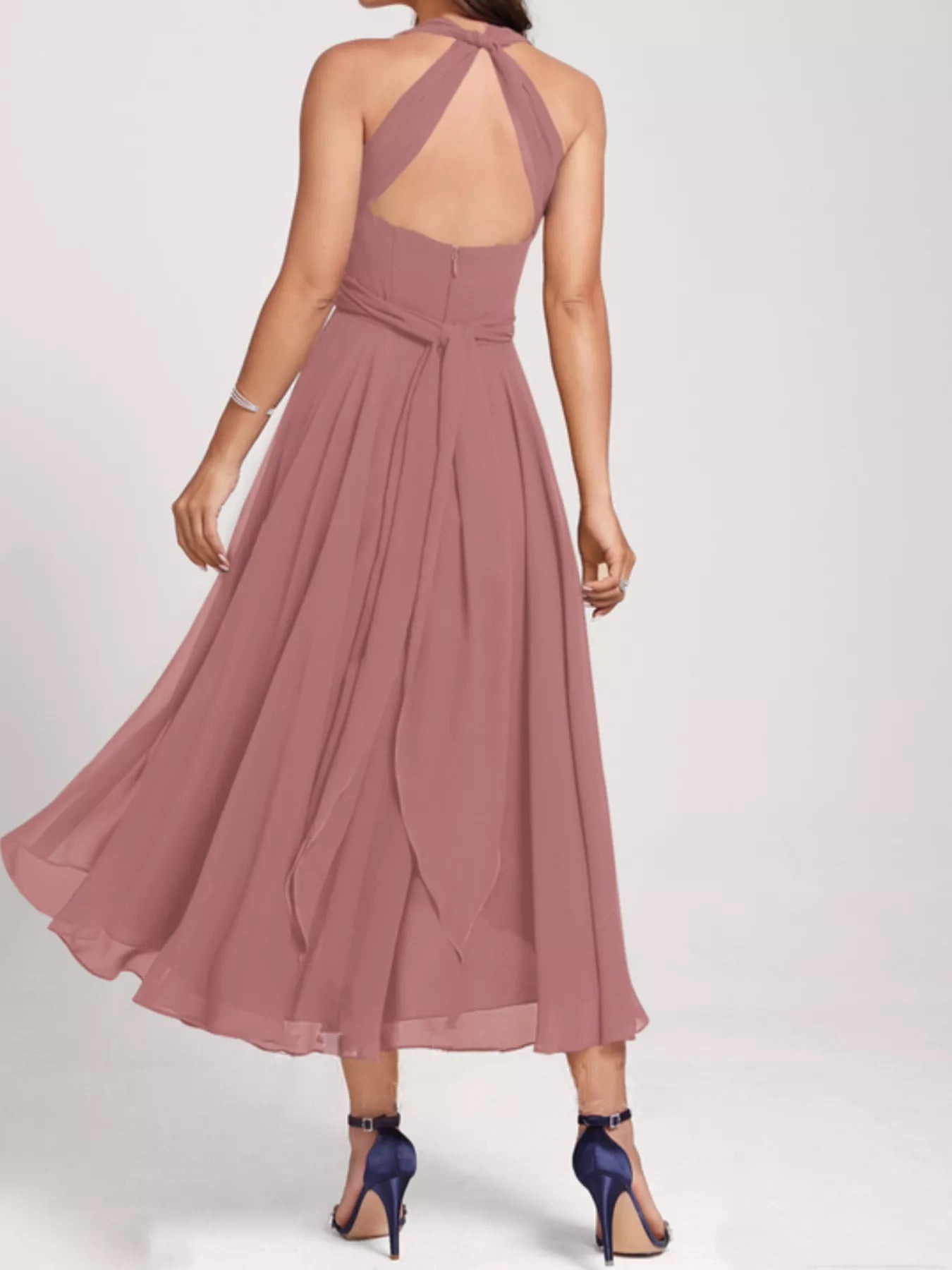 Ruched A-Line Midi Dress-Nordavory