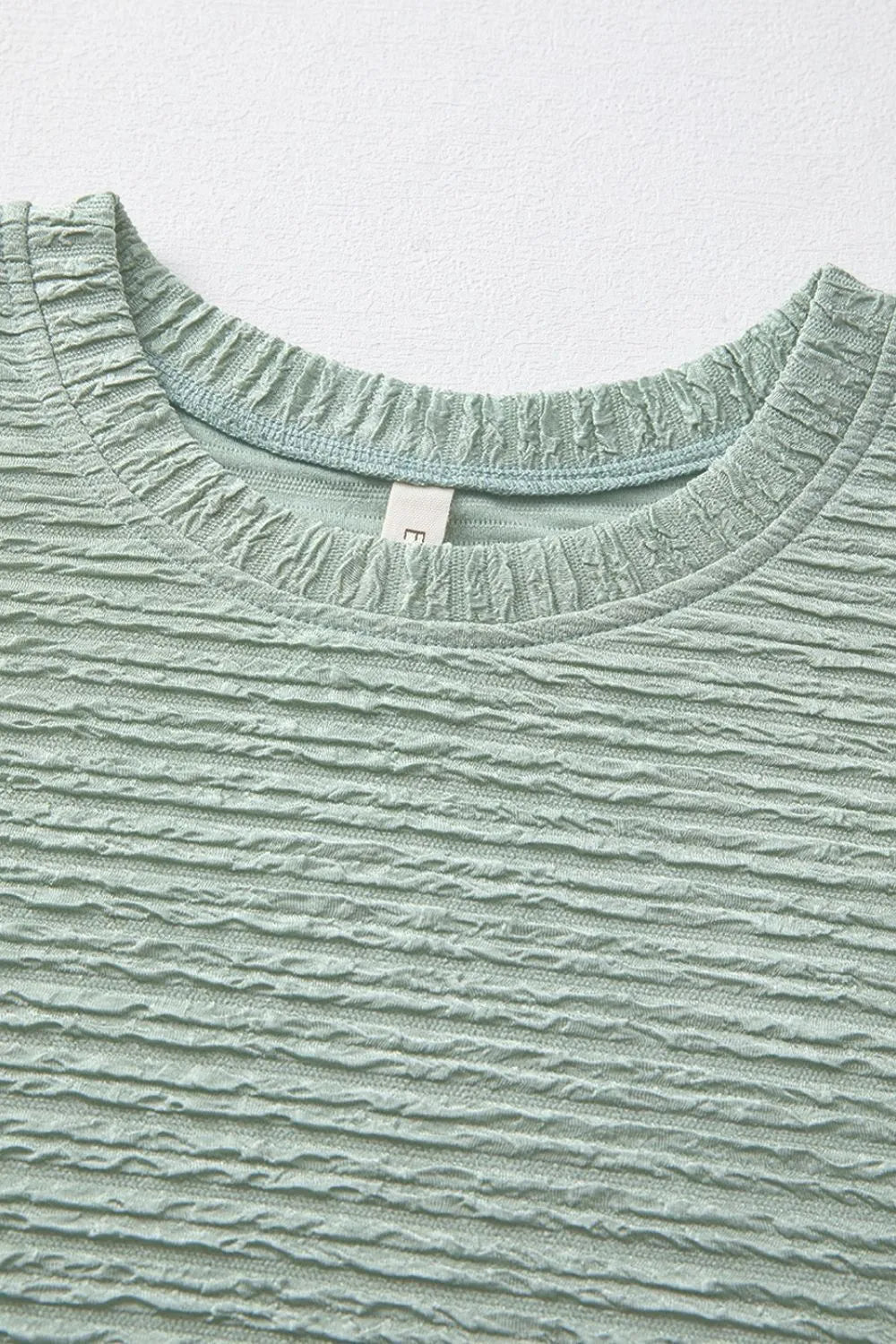 Solid Color Textured Crinkle Short Sleeve T Shirt Dress-Nordavory