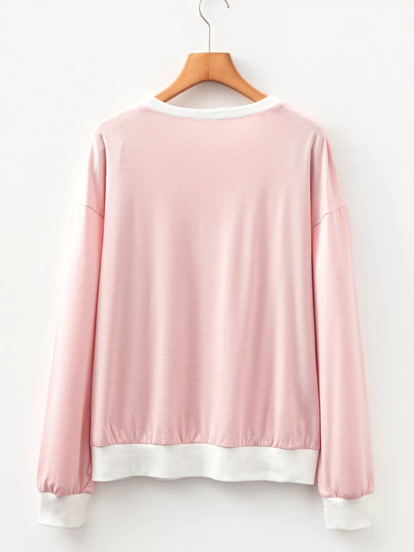 Stripe Contrast Edge Patchwork Long Sleeve Top-Nordavory