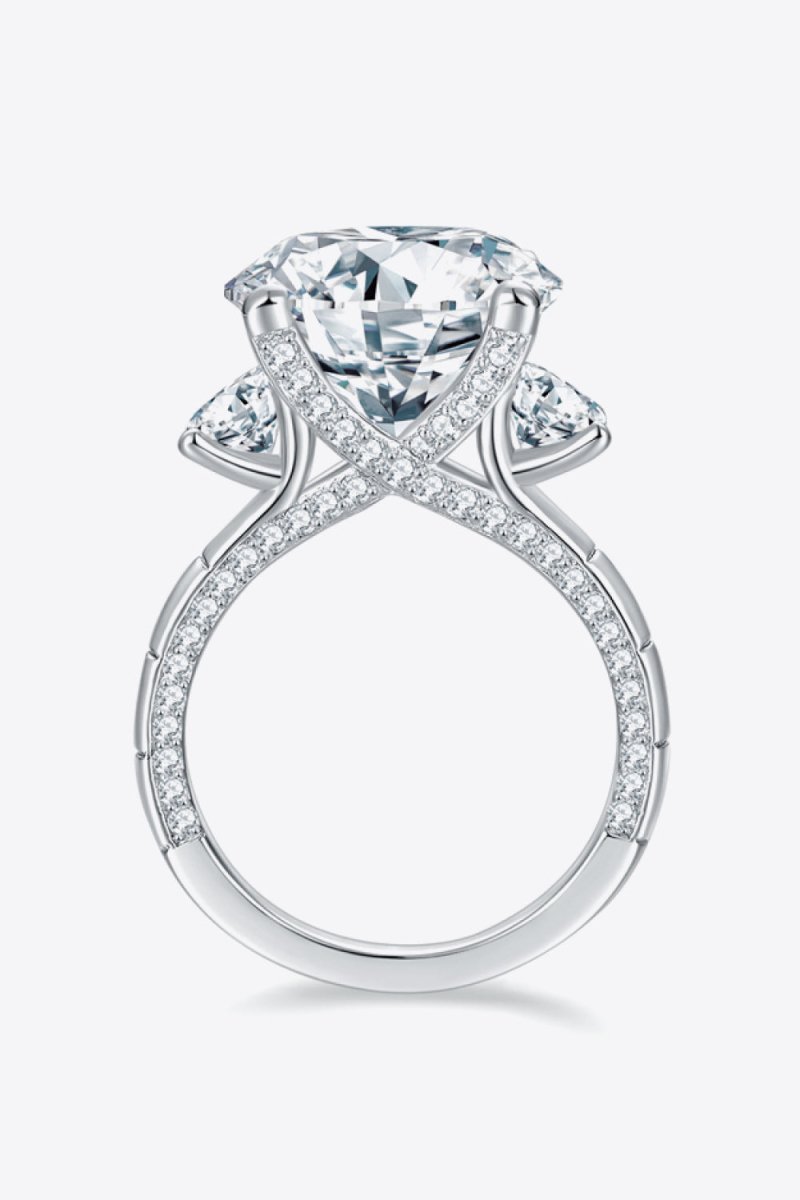8.6 Carat Moissanite Platinum-Plated Ring-Nordavory