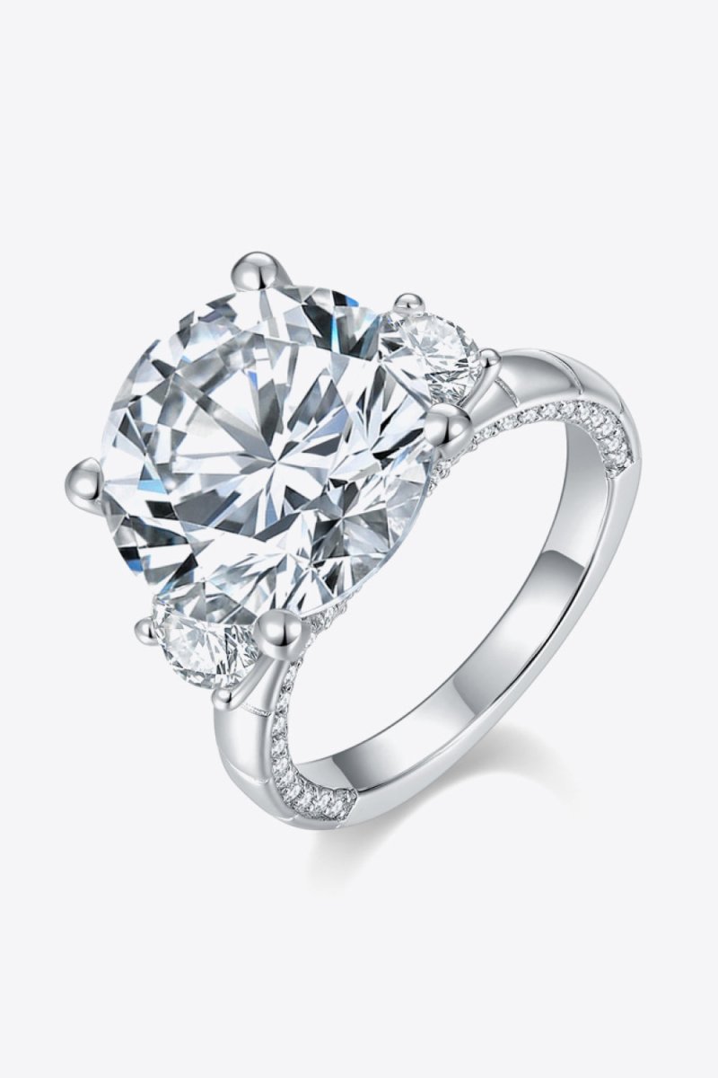 8.6 Carat Moissanite Platinum-Plated Ring-Nordavory