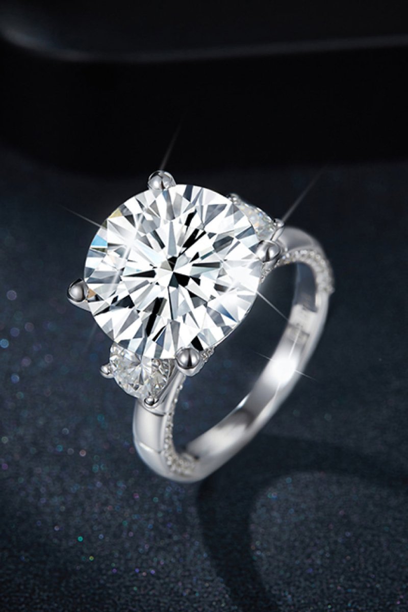 8.6 Carat Moissanite Platinum-Plated Ring-Nordavory