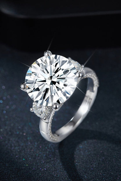 8.6 Carat Moissanite Platinum-Plated Ring-Nordavory