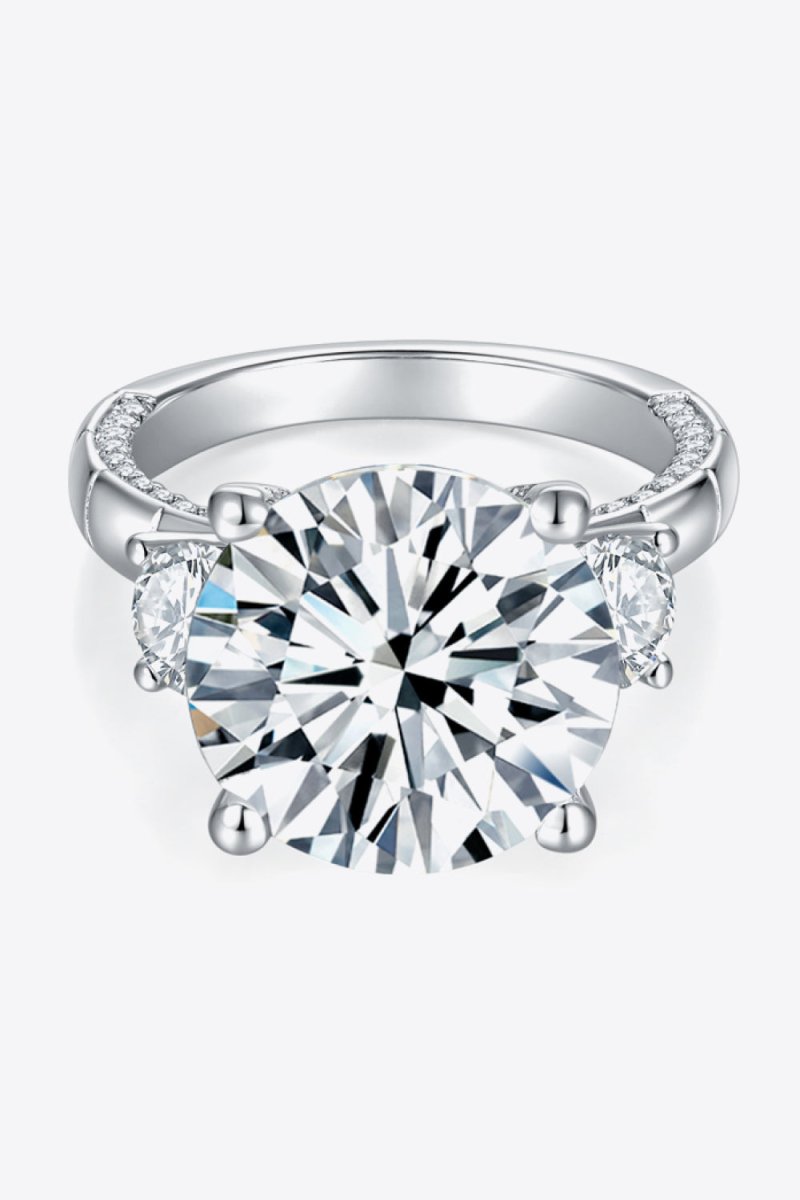 8.6 Carat Moissanite Platinum-Plated Ring-Nordavory