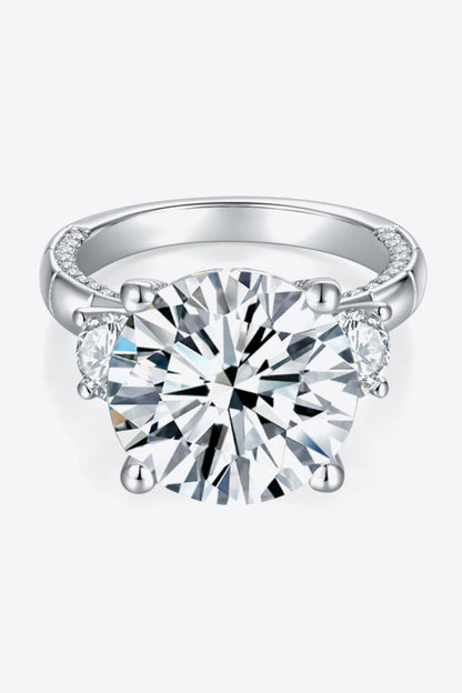 8.6 Carat Moissanite Platinum-Plated Ring-Nordavory