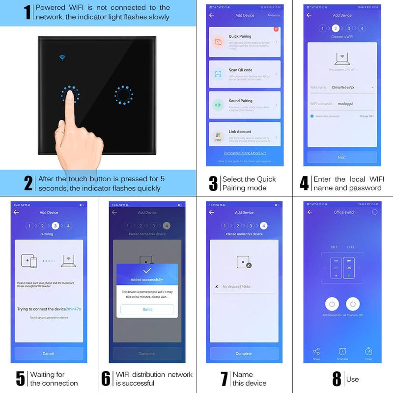 86 Type Smart Home Touch Switch EU Standard Mobile & Laptop Accessories nordavory