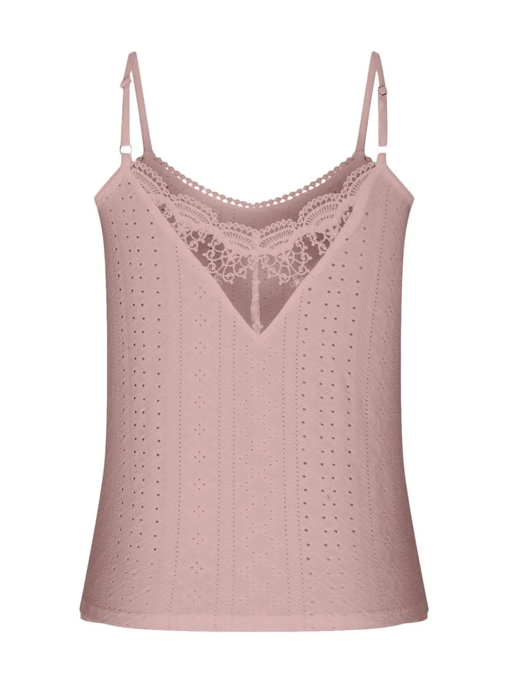 Eyelet Lace Detail V-Neck Cami-Nordavory
