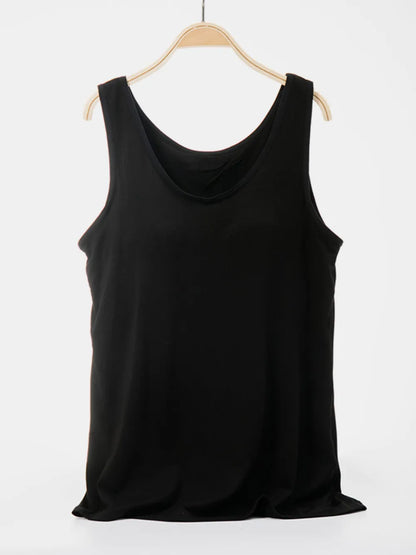 Scoop Neck Wide Strap Tank-Nordavory