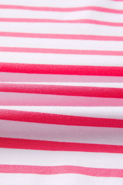 Color Block Striped Batwing Sleeve T-Shirt-Nordavory