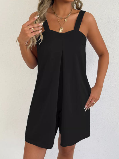 Sleeveless Casual Romper with Side Pockets-Nordavory