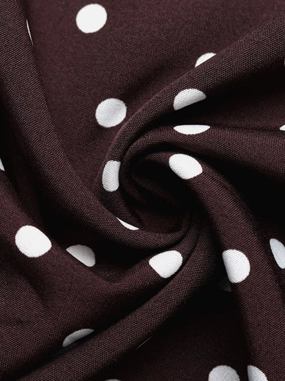 Halter Neck Polka Dot Maxi Dress-Nordavory