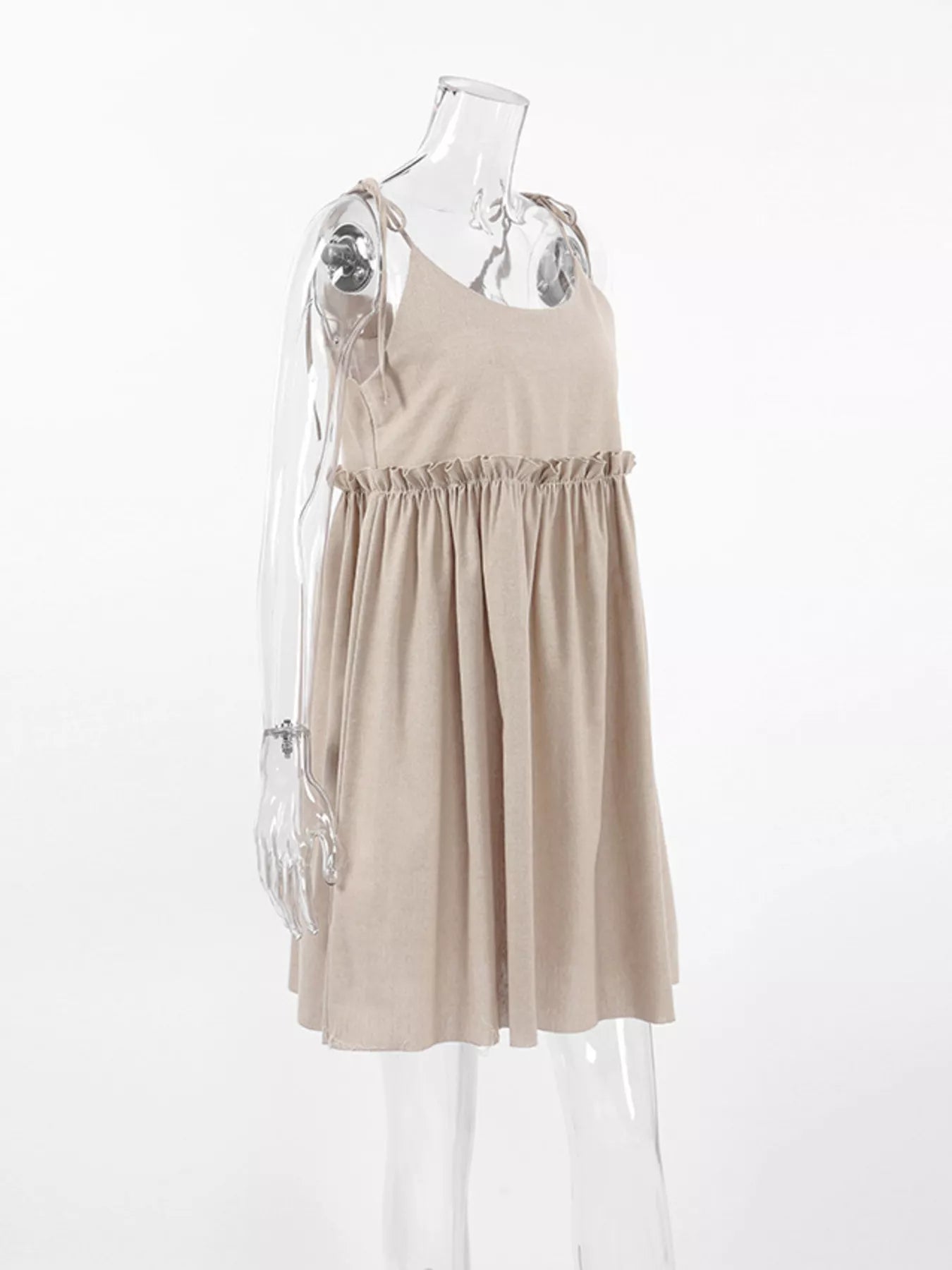 Frill Tied-Shoulder Cotton Mini Dress – image 6
