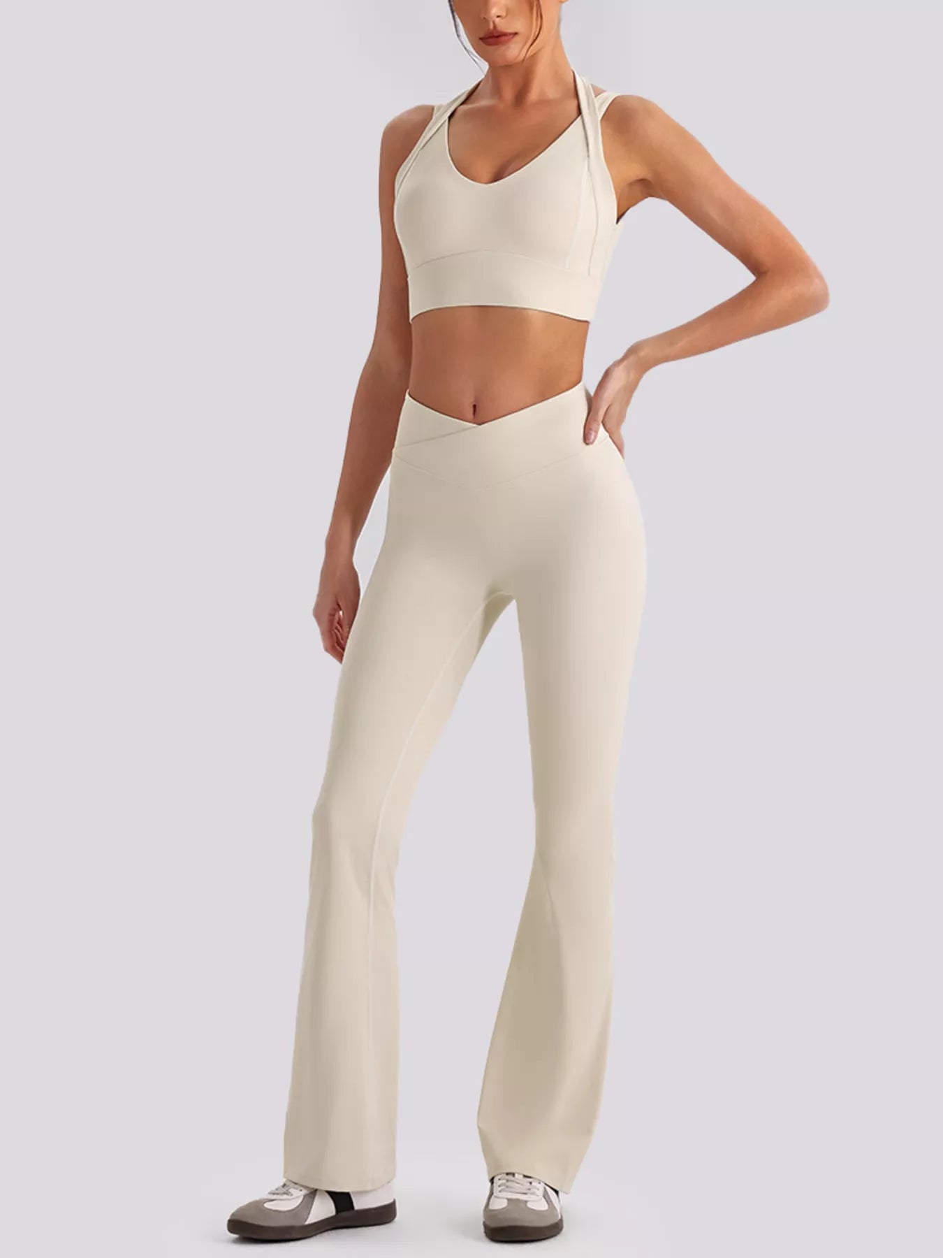 Seamless Criss-Cross V-Neck Tank and Leggings Active Set – image 2