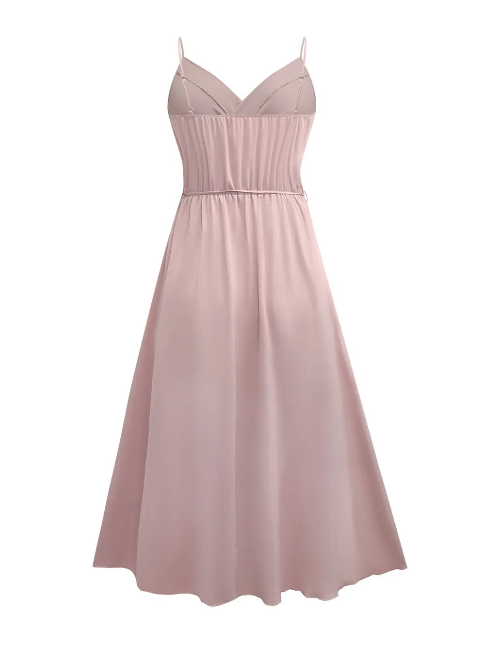 Honey Tied Surplice Sleeveless Midi Cami Dress-Nordavory