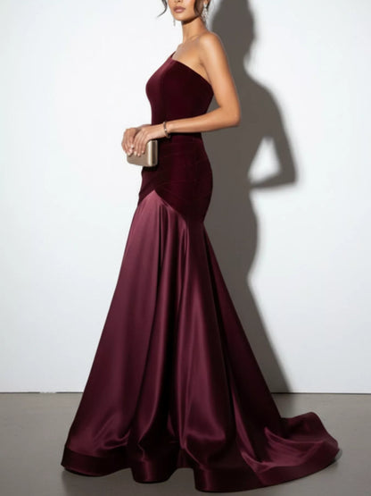 Single Shoulder Floor Length Dress-Nordavory