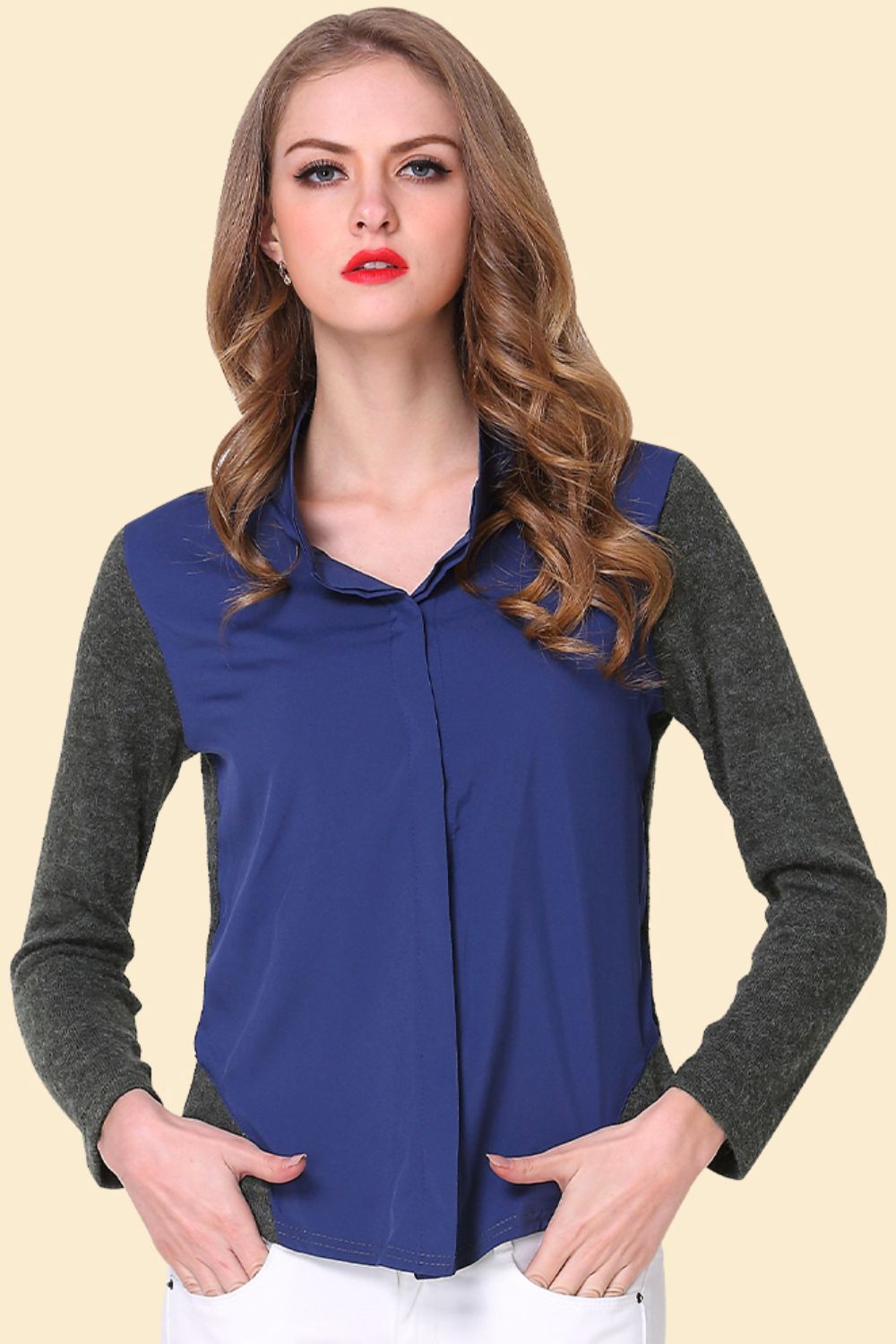 Two-Tone Spliced Shirt-Nordavory